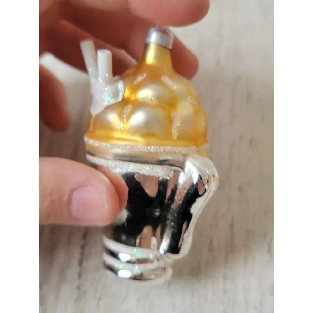 Milkshake blown glass ornament Xmas‎ decor